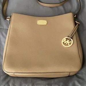 Michael Kors Beige Leather Crossbody Bag